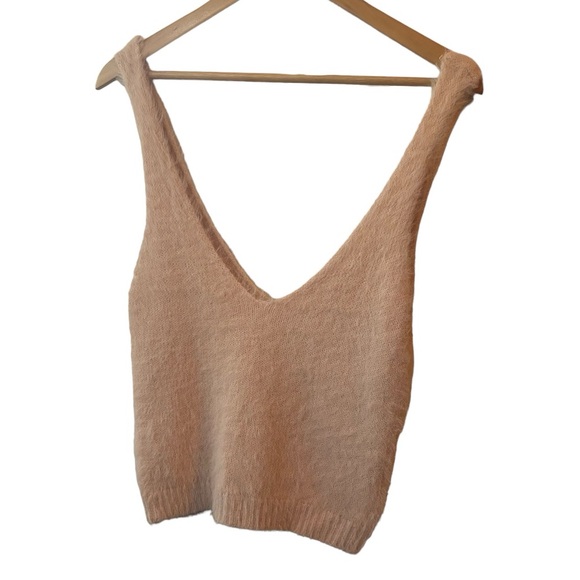Brave Soul London sleeveless textured peachy pink crop tank top size medium - Picture 1 of 10